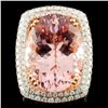 Image 1 : 14K Gold 19.15ct Morganite & 1.57ctw Diamond Ring