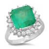 Image 1 : 14K Gold 5.00ct Emerald & 0.60ct Diamond Ring