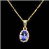 Image 1 : 14K Gold 0.47ct Tanzanite & 0.19ctw Diamond Pendan