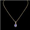 Image 2 : 14K Gold 0.47ct Tanzanite & 0.19ctw Diamond Pendan