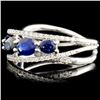 Image 2 : 18K Gold 1.95ctw Sapphire & 0.29ctw Diamond Ring