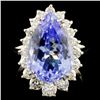 Image 1 : 14K Gold 7.07ct Tanzanite & 1.01ctw Diamond Ring