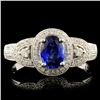 Image 1 : 18K Gold 0.93ct Sapphire & 0.48ctw Diamond Ring