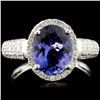 Image 1 : 18K Gold 2.36ct Tanzanite & 0.50ctw Diamond Ring