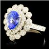 Image 2 : 18K Gold 1.95ct Tanzanite & 0.87ctw Diamond Ring