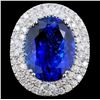 Image 1 : 18K Gold 16.55ct Tanzanite & 2.05ct Diamond Ring