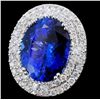 Image 2 : 18K Gold 16.55ct Tanzanite & 2.05ct Diamond Ring