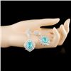 Image 2 : 18K Gold 8.40ct Paraiba & 4.52ctw Diamond Earrings