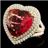 Image 2 : 18K Gold 16.47ct Rubellite & 1.76ctw Diamond Ring