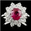 Image 1 : 18K White Gold 1.67ct Ruby & 1.50ct Diamond Ring