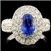 Image 1 : 18K Gold 1.99ct Sapphire & 1.16ctw Diamond Ring