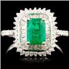 Image 1 : 18K Gold 1.00ct Emerald & 0.72ctw Diamond Ring