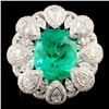 Image 1 : 18K Gold 4.83ct Emerald & 2.02ctw Diamond Ring