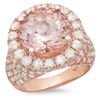 Image 1 : 14K Gold 6.00ct Morganite & 3.50ct Diamond Ring