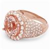 Image 2 : 14K Gold 6.00ct Morganite & 3.50ct Diamond Ring