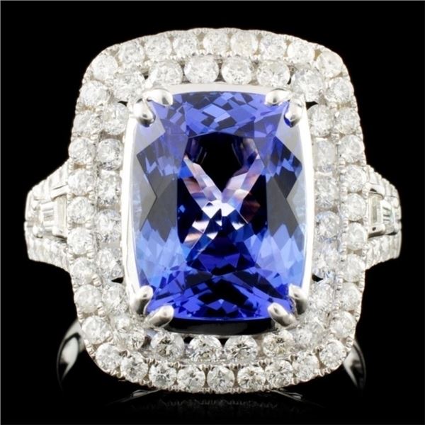 18K Gold 4.77ct Tanzanite & 1.24ctw Diamond Ring