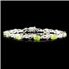 Image 1 : 14K Gold 5.41ct Peridot & 0.32ctw Diamond Bracelet