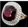 Image 2 : 18K Gold 18.74ct Tourmaline & 2.37ct Diamond Ring