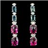 Image 1 : 14K Gold 2.00ct Tourmaline & 0.35ctw Diamond Earri