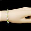 Image 3 : 14K Gold 4.60ct Peridot & 0.31ctw Diamond Bracelet