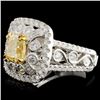 Image 2 : 18K Gold 2.74ctw Fancy Diamond Ring