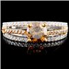 Image 1 : 14K Gold 1.12ctw Fancy Color Diamond Ring