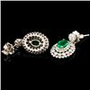 Image 2 : 14K Gold 1.39ct Emerald & 1.52ctw Diamond Earrings