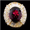 Image 1 : 14K Gold 4.02ct Tourmaline & 1.36ctw Diamond Ring