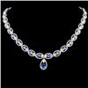 Image 1 : 14K Gold 16.85ct Tanzanite & 5.93ctw Diamond Neckl