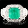 Image 1 : 18K Gold 2.03ct Emerald & 1.27ctw Diamond Ring