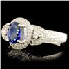 Image 2 : 18K Gold 0.93ct Sapphire & 0.48ctw Diamond Ring