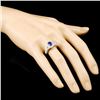 Image 3 : 18K Gold 0.93ct Sapphire & 0.48ctw Diamond Ring