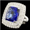 Image 2 : 18K Gold 17.88ct Tanzanite & 4.24ctw Diamond Ring