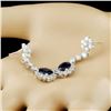 Image 2 : 14K Gold 1.92ct Sapphire & 2.41ctw Diamond Earring