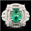 Image 1 : 14K Gold 1.26ct Emerald & 1.28ctw Diamond Ring