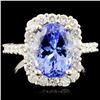 Image 1 : 14K Gold 4.59ct Tanzanite & 1.01ctw Diamond Ring