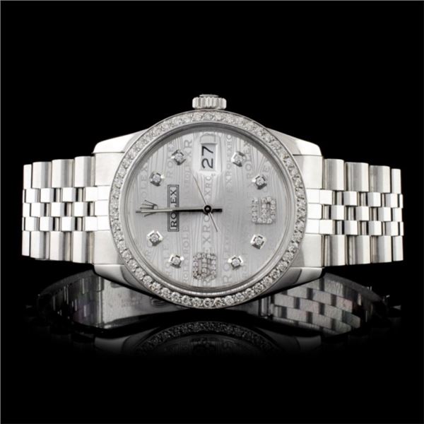 Rolex SS DateJust Diamond Men's Wristwatch