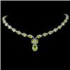 Image 1 : 14K Gold 21.61ctw Peridot & 2.20ctw Diamond Neckla