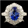 Image 1 : 18K Gold 2.96ct Sapphire & 1.51ctw Diamond Ring