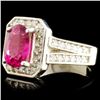 Image 2 : 14K Gold 2.5ct Tourmaline & 0.76ctw Diamond Ring