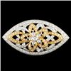 Image 1 : 18K Gold 1.27ctw Diamond Brooch