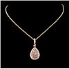 Image 2 : 14K Rose Gold 1.17ctw Diamond Pendant