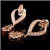 Image 2 : 14K Rose Gold 0.67ctw Fancy Color Diamond Earrings