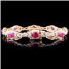 Image 2 : 18K Rose Gold 6.69ct Ruby & 4.26ctw Diamond Bracel