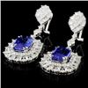 Image 2 : 18K Gold 6.13ctw Tanzanite & 3.98ctw Diamond Earri