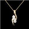 Image 1 : 14K Gold 0.52ctw Diamond Pendant