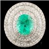 Image 1 : 18K Gold 4.58ct Emerald & 3.22ctw Diamond Ring