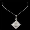 Image 2 : 18K White Gold 1.03ctw  Fancy Diamond Pendant