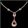 Image 1 : 14K Rose Gold 23.45ct Morganite & 3.86ctw Diamond