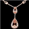 Image 2 : 14K Rose Gold 23.45ct Morganite & 3.86ctw Diamond